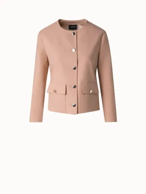 Cotton Double-Face Jacket with Gold Buttons