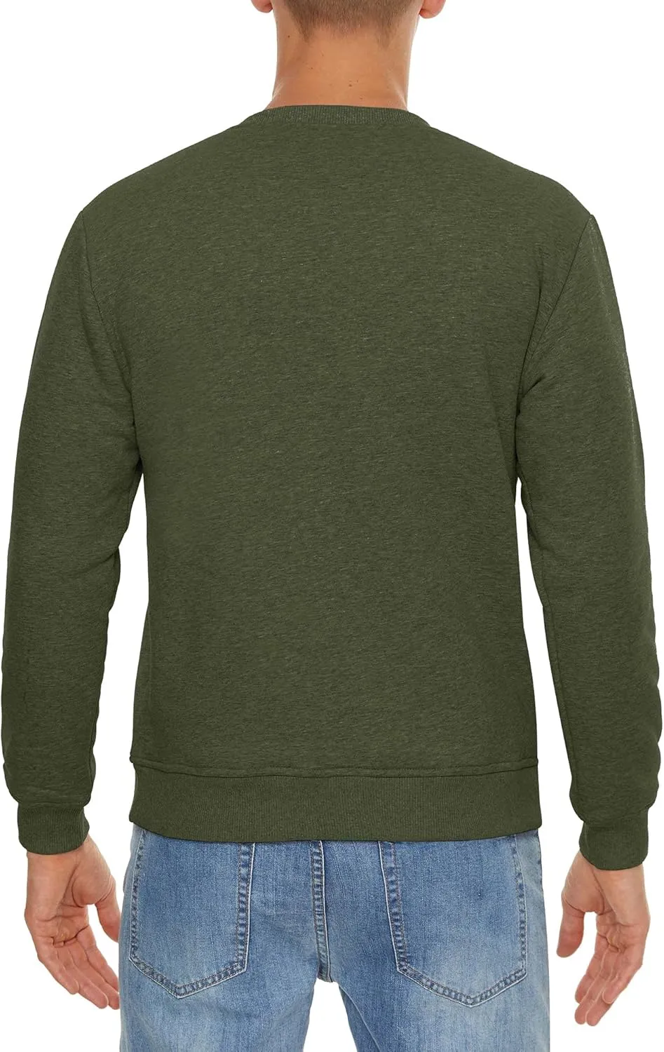 CRYSULLY Men's Sherpa Lined Sweatshirt Fleece Pullover Winter Crewneck Warm Shirts