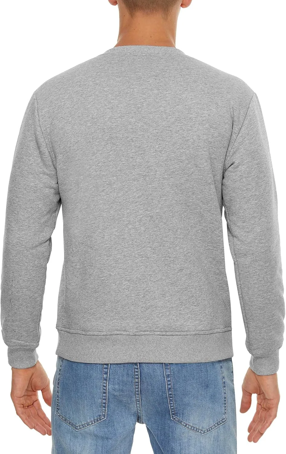 CRYSULLY Men's Sherpa Lined Sweatshirt Fleece Pullover Winter Crewneck Warm Shirts