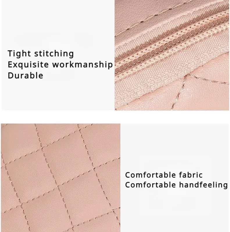 Cute Quilted Phone Crossbody Shoulder Purse with Exquisite Stitching Comfortable PU Leather Cellphone Wallet Bag