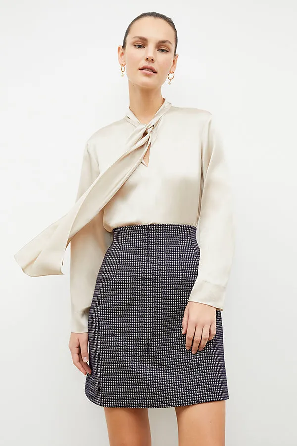 Darcy Top - Washable Silk Charmeuse :: Pearl
