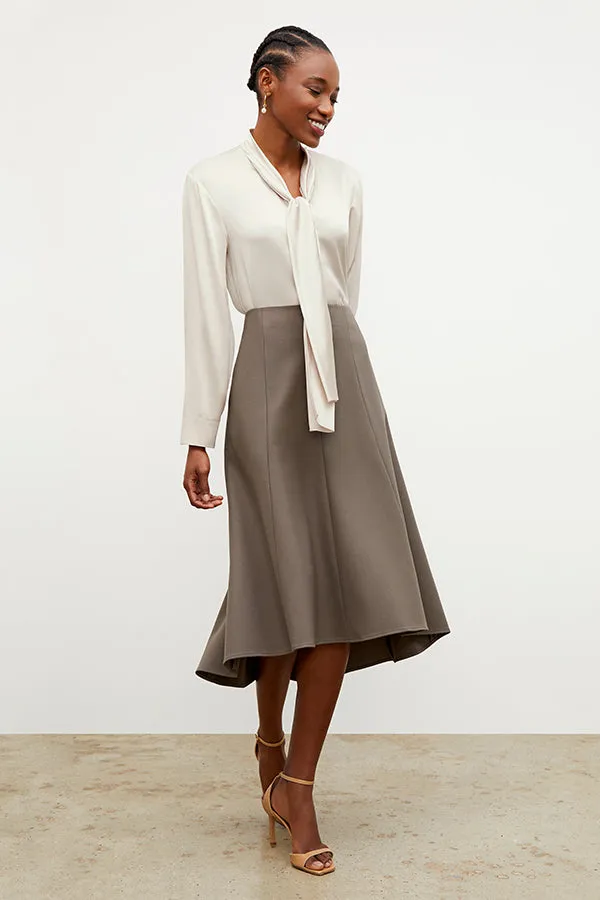 Darcy Top - Washable Silk Charmeuse :: Pearl