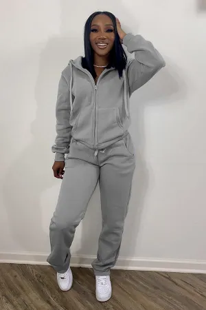 Drawstring Hoodie & Sweatpants Set