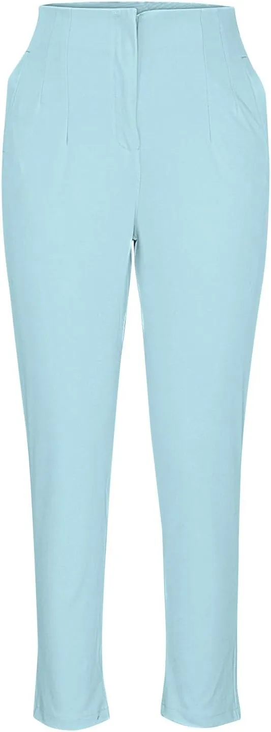 Dress Pants for Women Casual High Waist Work Office Pants Slim Fit Tummy Control Business Ankle Length Trousers