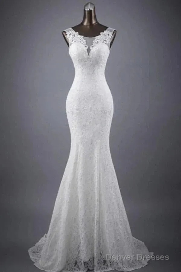 Elegant And Noble Lace Sleeveless Speaker/Mermaid And Floor Length Wedding Dress