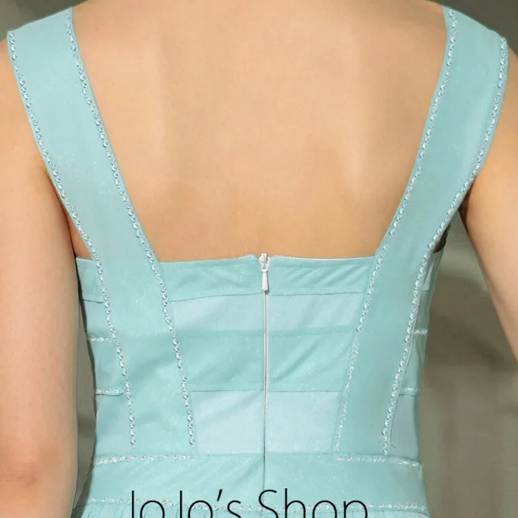 Elegant Pastel Blue Formal Prom Evening Cocktail Dress With Straps DQ830876