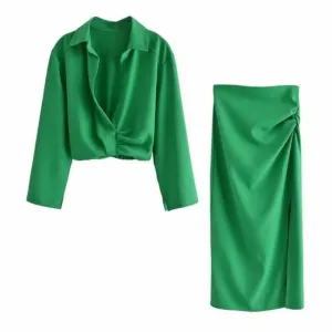ELEGANT PLEATS SUMMER SKIRT AND TOP