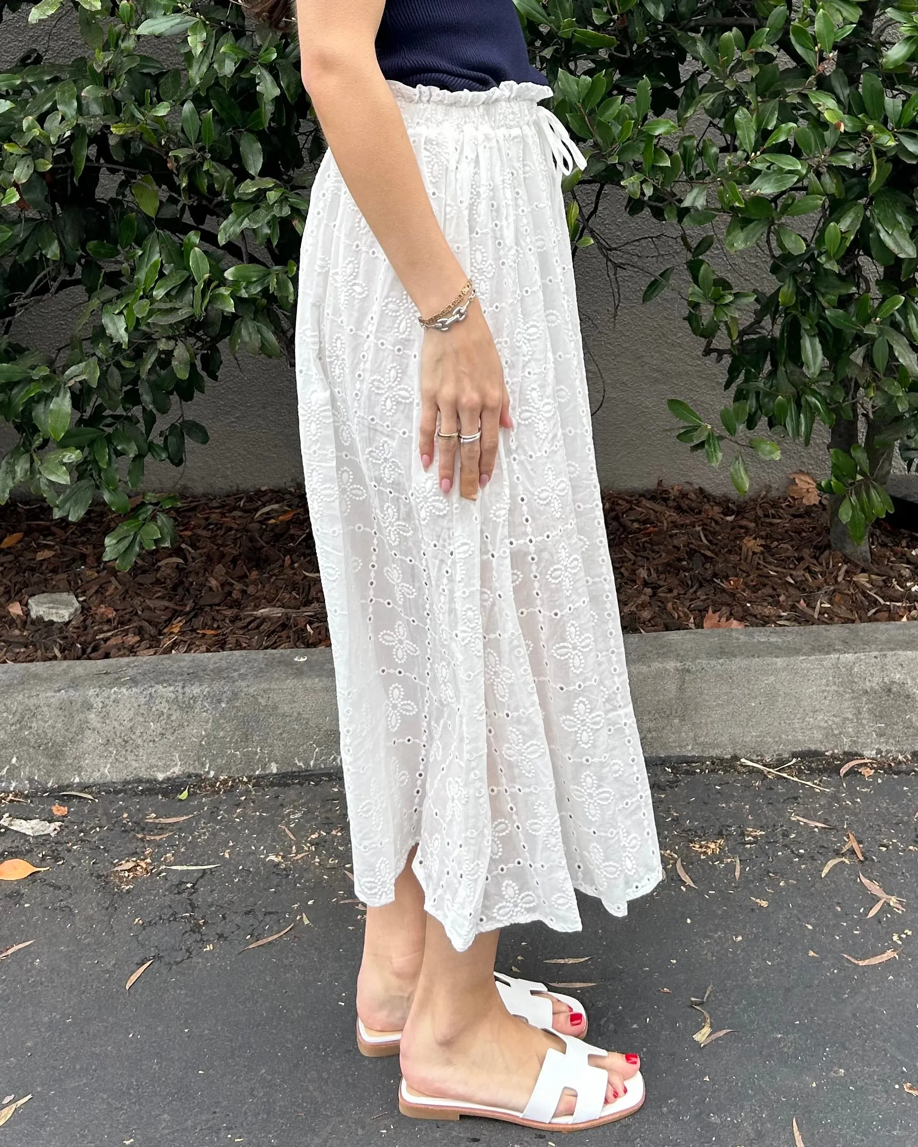 Eyelet Skirt - White