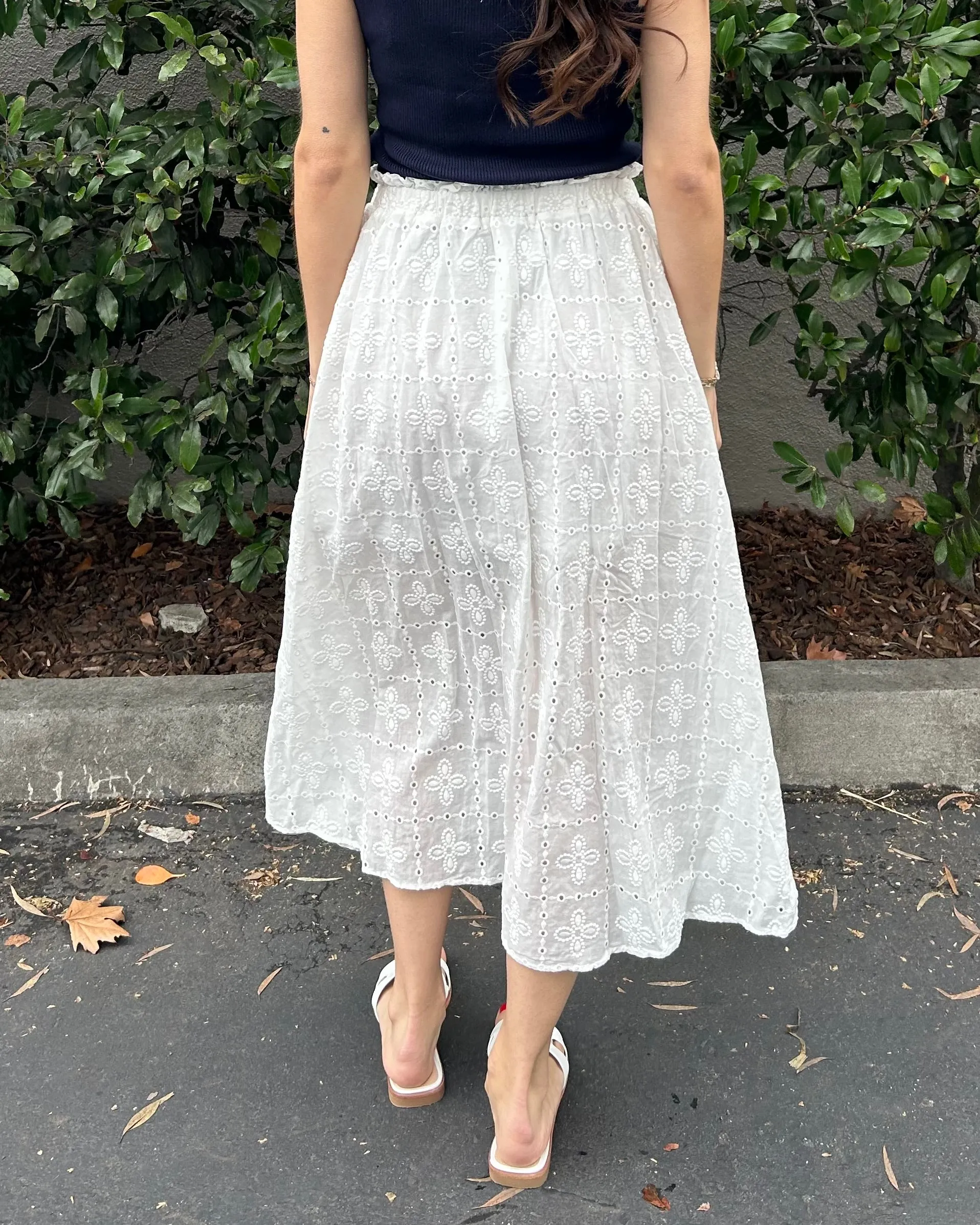 Eyelet Skirt - White