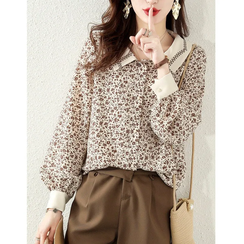 Fashion Design Loose Slimming Elegant Floral Top