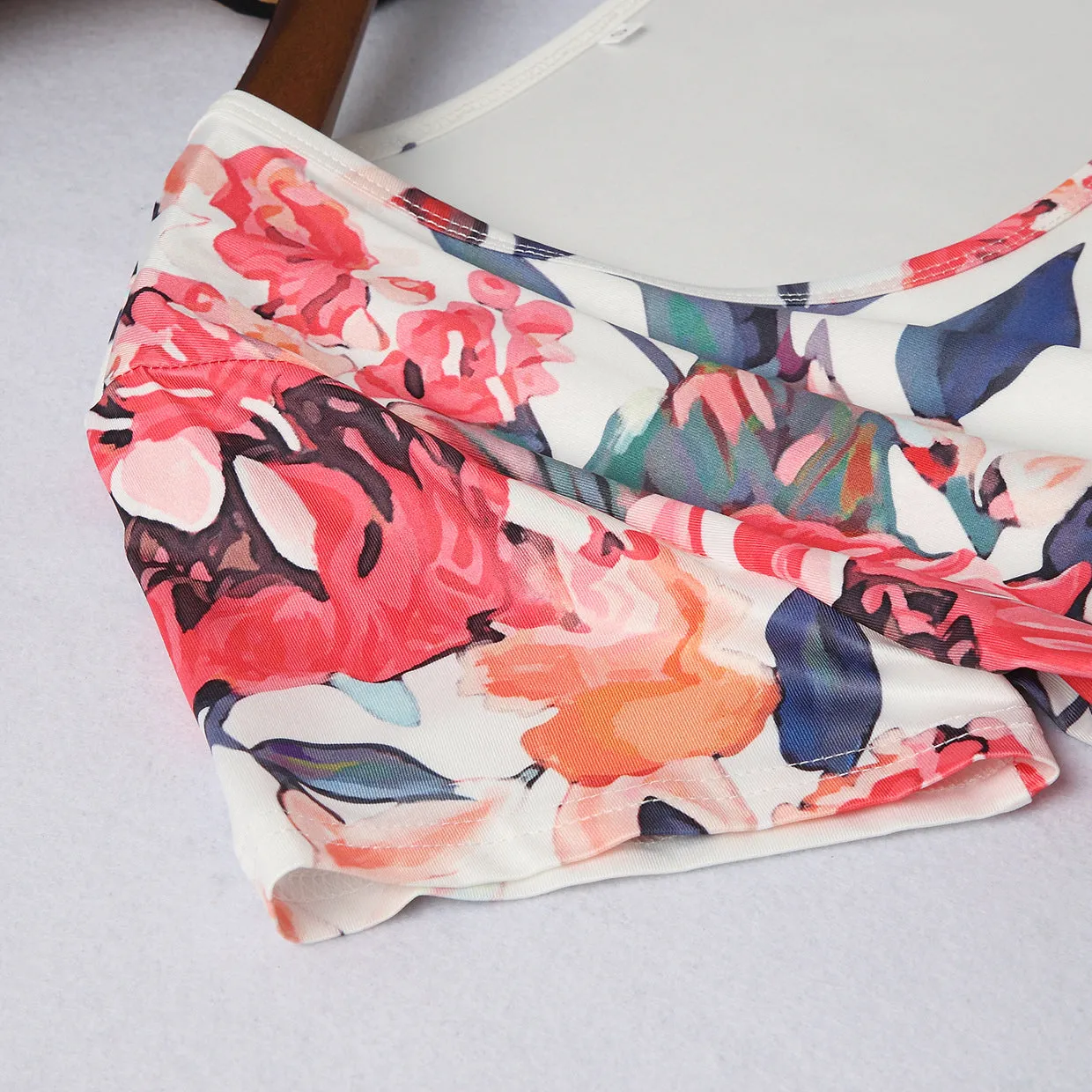 Floral Pattern Prints Sleeveless Matching Dress