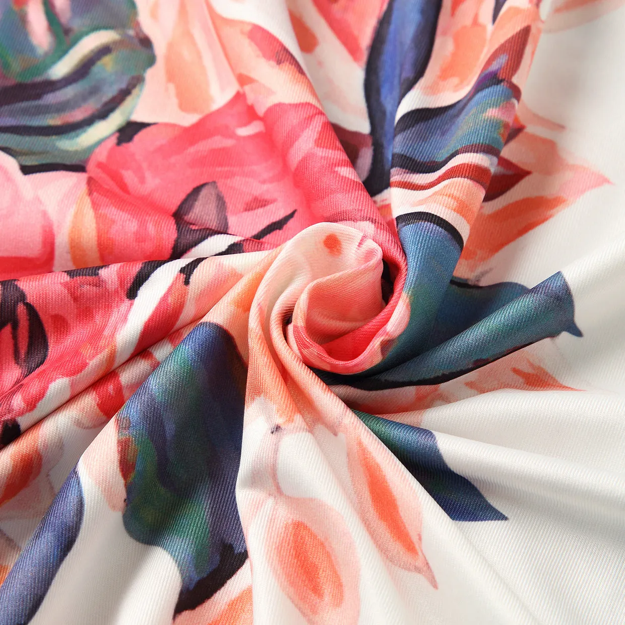 Floral Pattern Prints Sleeveless Matching Dress