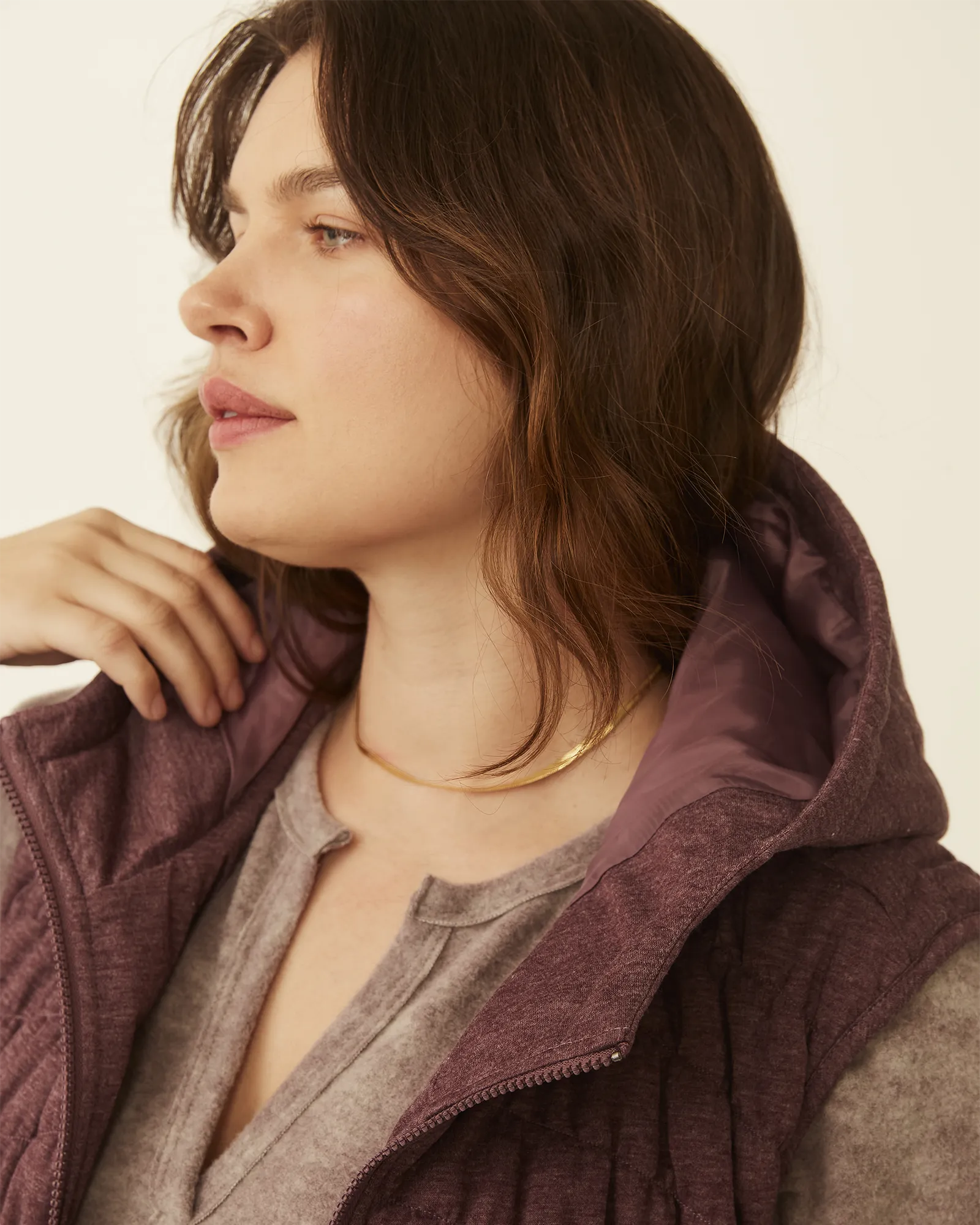 Frances Quilted Puffer Vest | Burgundy