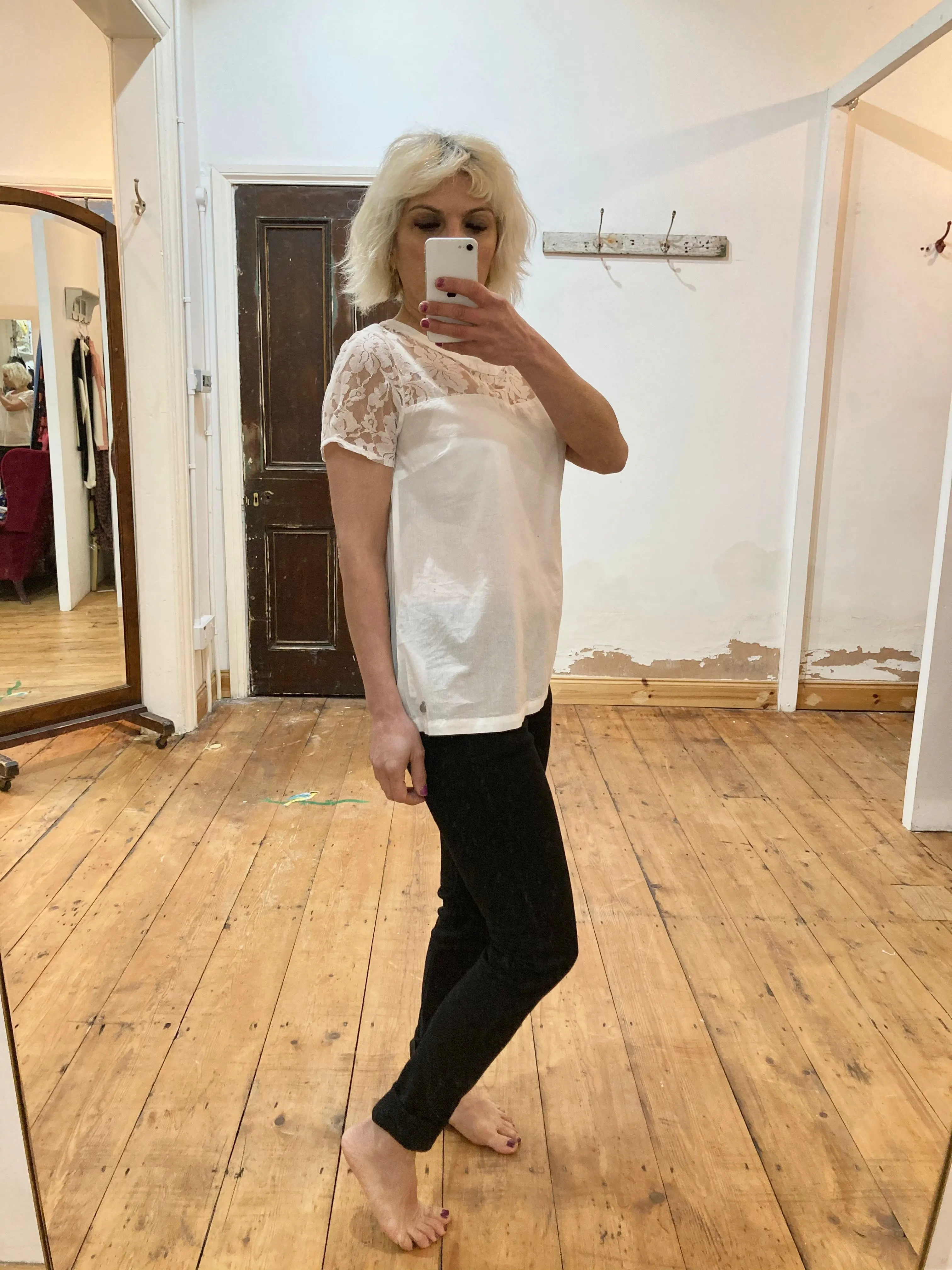 Fransa Lace Panel Top