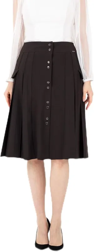 G-Line Pleated Button-Front Midi Skirt, Pleated Midi Skirts for Women, High Waisted Skirts, Long A Line Skirt for Women
