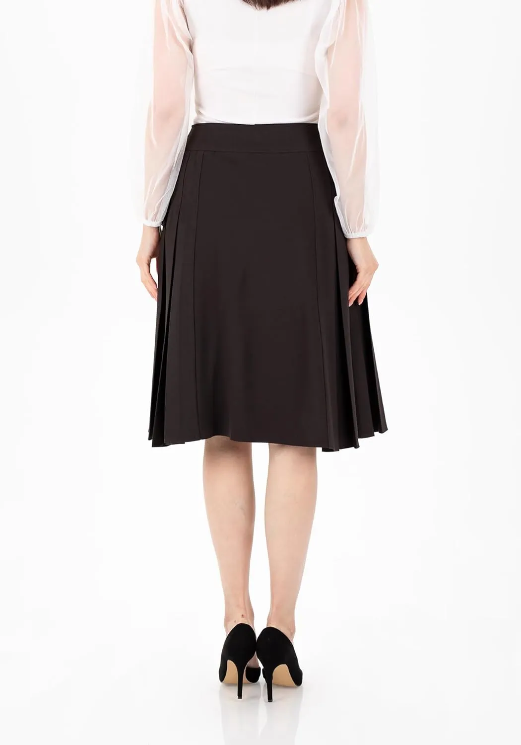 G-Line Pleated Button-Front Midi Skirt, Pleated Midi Skirts for Women, High Waisted Skirts, Long A Line Skirt for Women