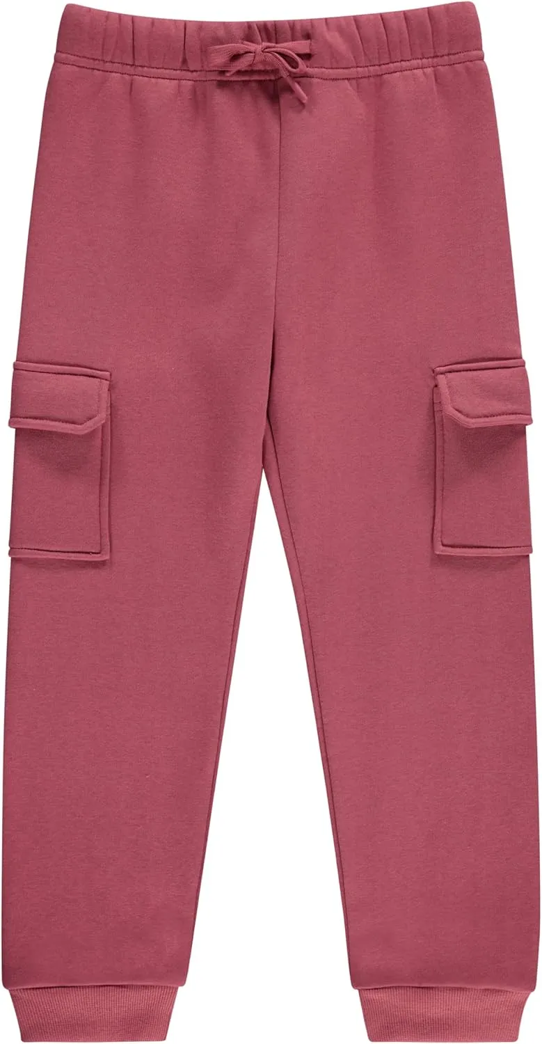 Girls' Cotton Blend Jogger Pants Set - Comfortable, Stylish, and Durable - Pack of 3 with Drawstring