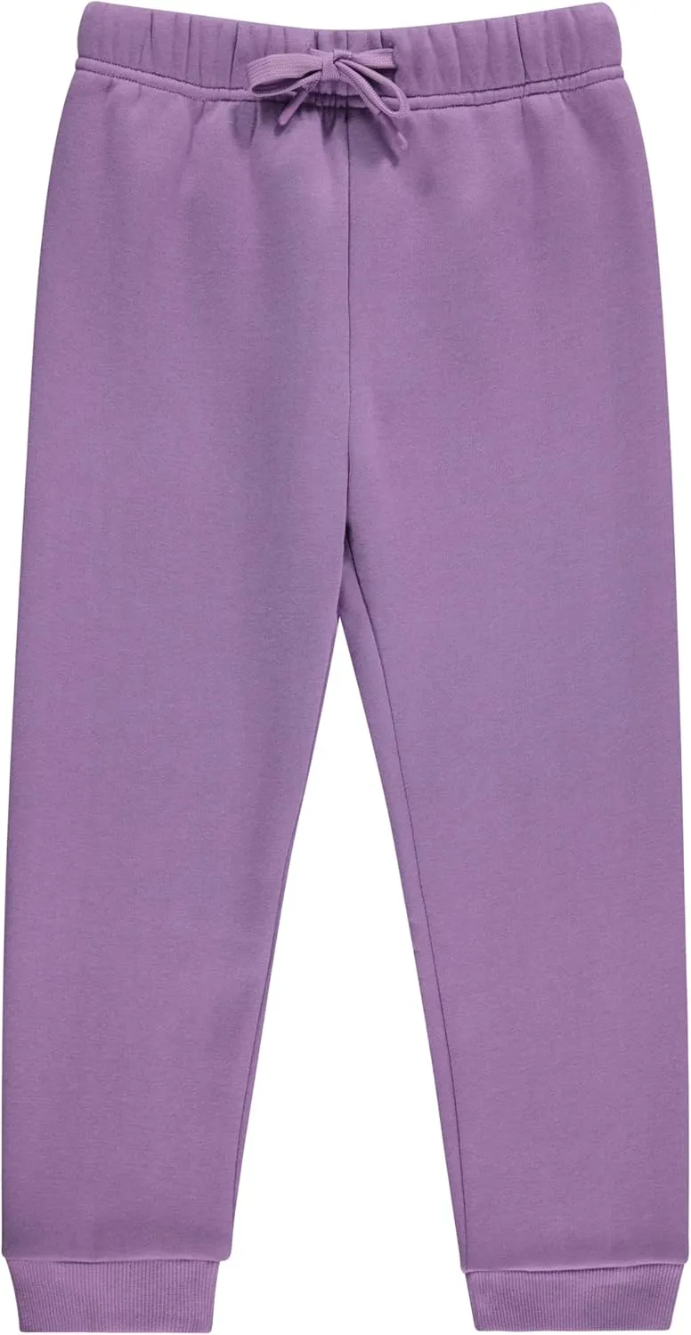 Girls' Cotton Blend Jogger Pants Set - Comfortable, Stylish, and Durable - Pack of 3 with Drawstring