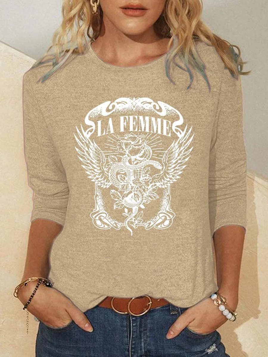 Graphic Print Fashion Outer Wear Round Neck T-shirt