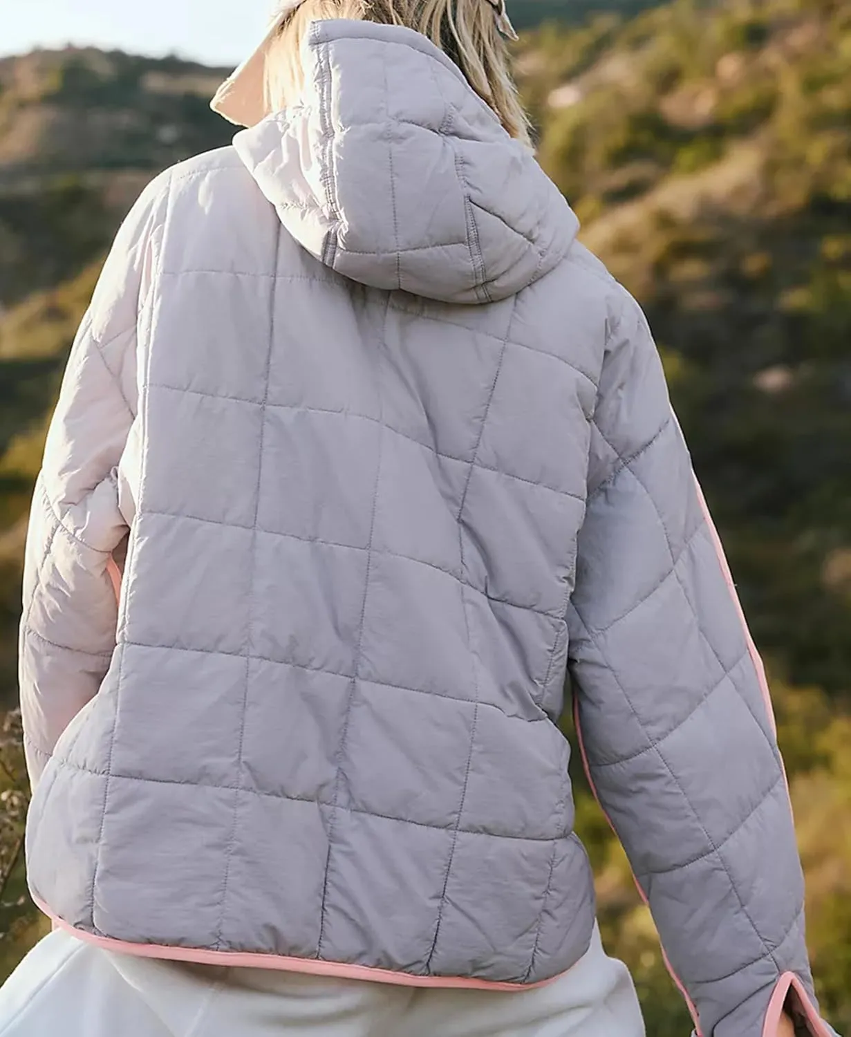 HangNiFang Women's Oversized Quilted Pullover Puffer Jacket with Hood Winter Coat with Pockets