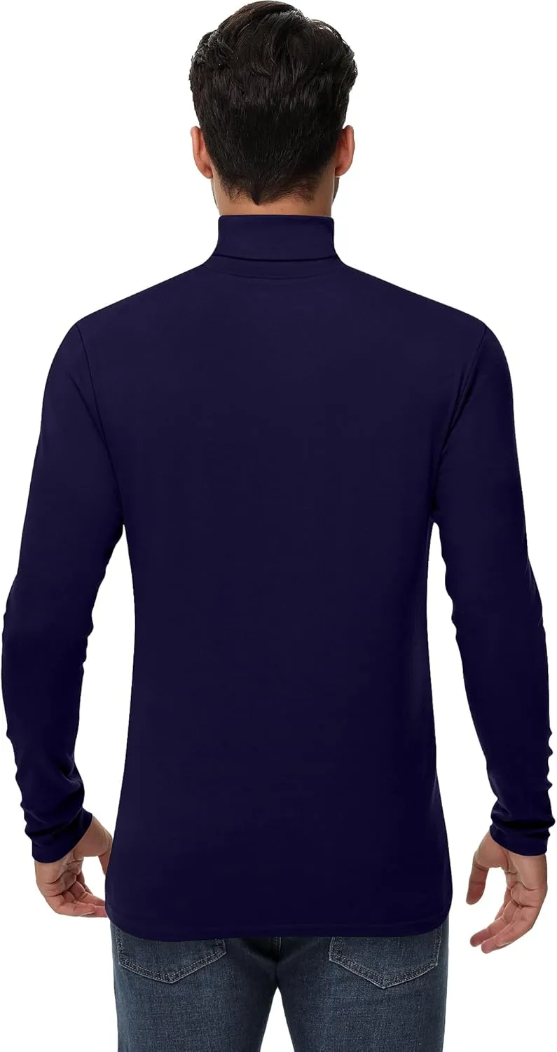 Huukeay 4 Pack Men's Turtleneck Shirts, Long Sleeve Casual Pullover Lightweight Slim Fit Knitted Sweaters Basic Soft Tops