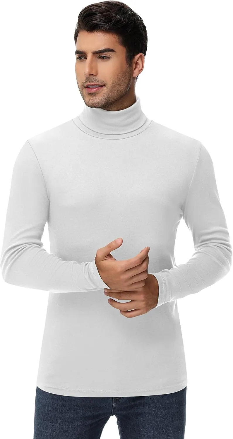 Huukeay 4 Pack Men's Turtleneck Shirts, Long Sleeve Casual Pullover Lightweight Slim Fit Knitted Sweaters Basic Soft Tops