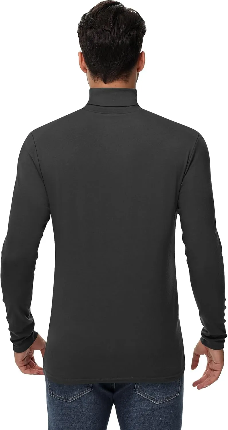 Huukeay 4 Pack Men's Turtleneck Shirts, Long Sleeve Casual Pullover Lightweight Slim Fit Knitted Sweaters Basic Soft Tops