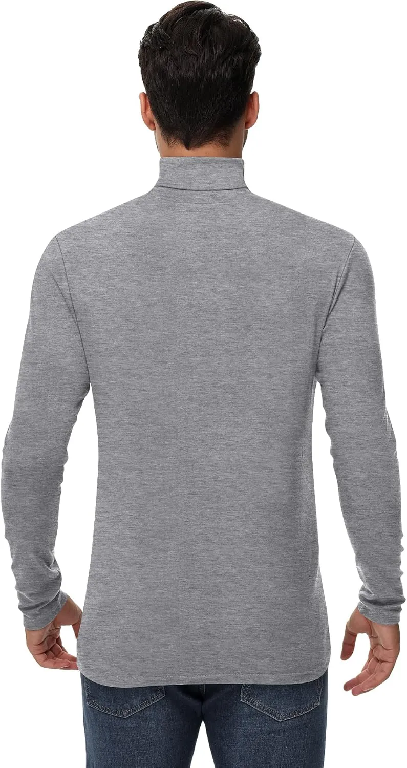 Huukeay 4 Pack Men's Turtleneck Shirts, Long Sleeve Casual Pullover Lightweight Slim Fit Knitted Sweaters Basic Soft Tops