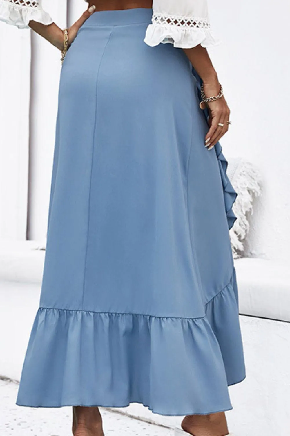 Infinite Elegance Ruffle Asymmetrical Hem Skirt