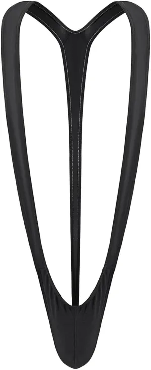 JEKE-DG Men's Eritic Jock Straps Bikini Thong Sexy Hollow Out T-Back Briefs Leather Wetlook Clubwear Bodysuit