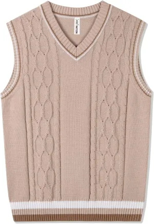 Kid Nation Boys Sweater Vest 100% Cotton School Uniform Vest for Girls Boy Toddler Kids Knit Vest