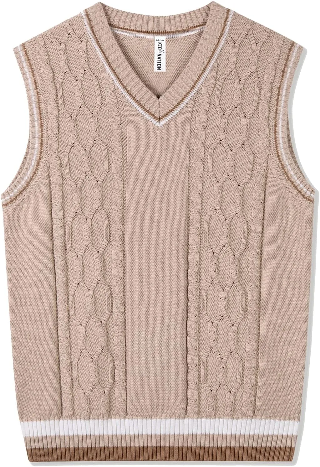 Kid Nation Boys Sweater Vest 100% Cotton School Uniform Vest for Girls Boy Toddler Kids Knit Vest