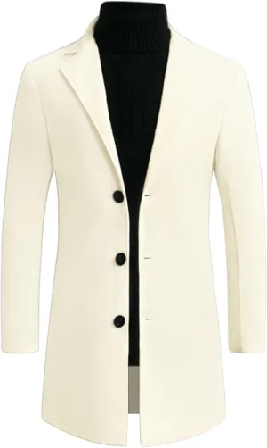 Lars Amadeus Men's Trench Coat Slim Fit Winter Notched Lapel Single Breasted Long Jacket Overcoat