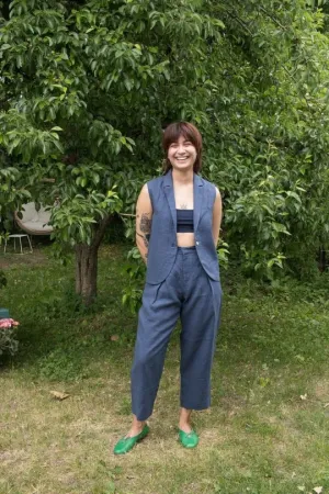 Maternity Doula Pants in Blue by Lepidoptere - Comfortable & Stylish