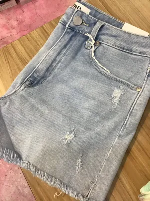 Light Denim High Rise Denim Short