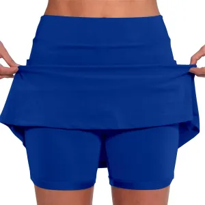 Lightweight High Waist Mid Waist Culottes Short Skirts Skinny Pants Plus Size Skorts for Women High Waist Swim