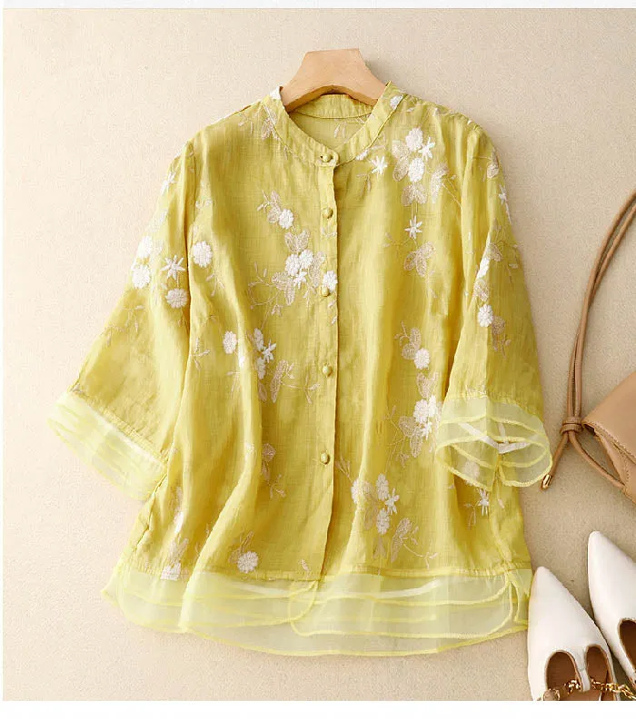 LINA® | FLORAL BLOUSE IN LIGHT FABRIC