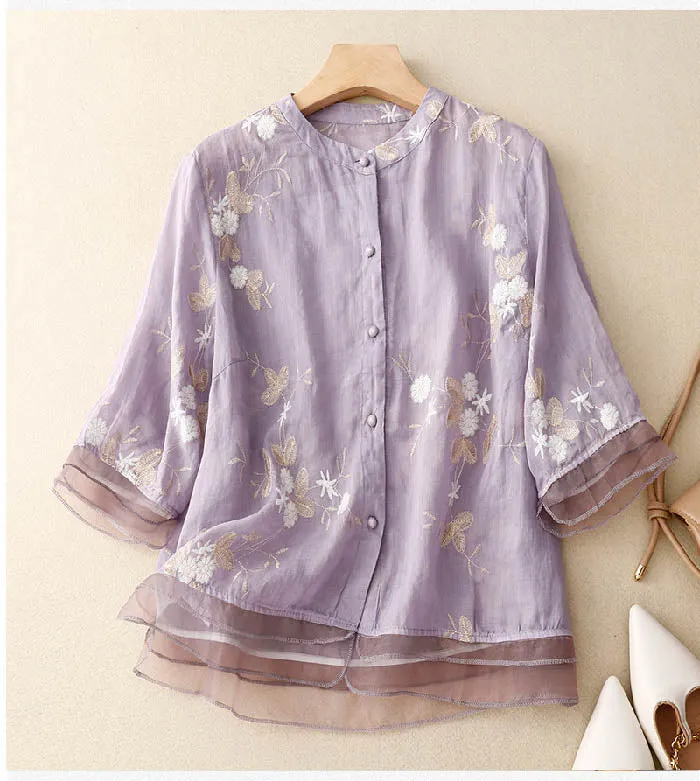 LINA® | FLORAL BLOUSE IN LIGHT FABRIC