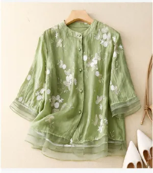LINA® | FLORAL BLOUSE IN LIGHT FABRIC