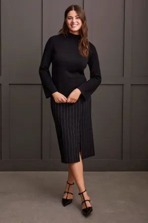 Long Sleeve Funnel Neck Sweater [Black-1921O]