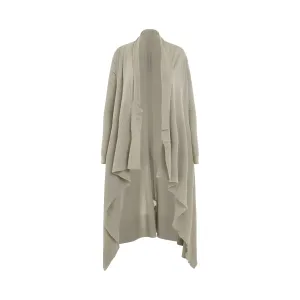 Long Wrap Rasato Knit Cardigan in Pearl