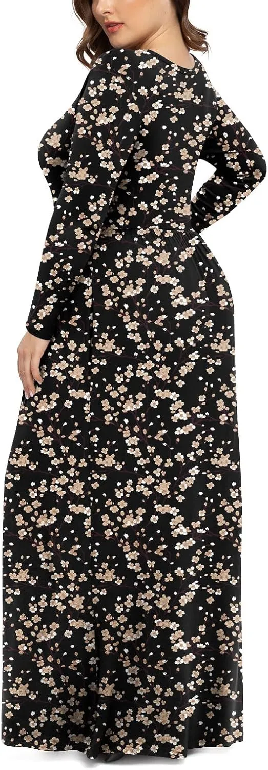 LONGYUAN Women's Plus Size Maxi Dresses for Curvy Women Casual Long Dress XL-6XL