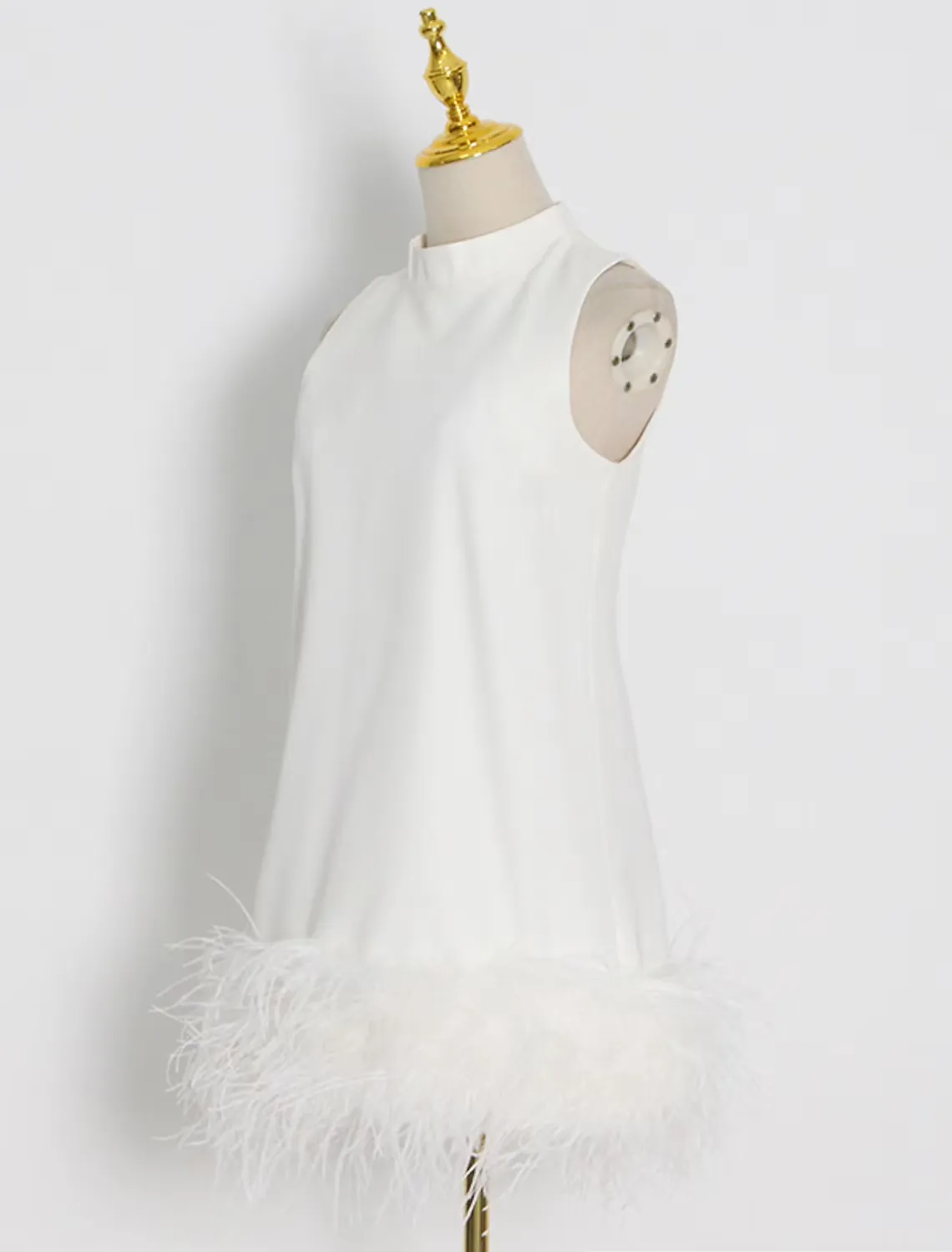 Luolandi Sheath / Column Party Dresses Little White Dresses Dress Homecoming Short / Mini Sleeveless High Neck Nylon