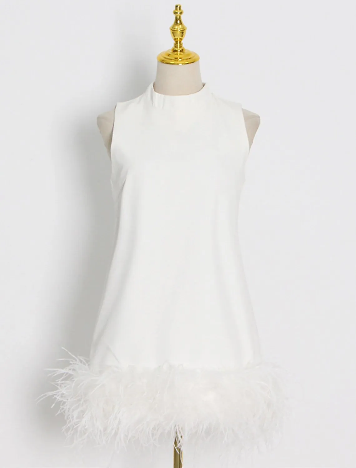 Luolandi Sheath / Column Party Dresses Little White Dresses Dress Homecoming Short / Mini Sleeveless High Neck Nylon
