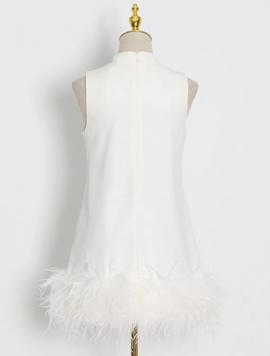 Luolandi Sheath / Column Party Dresses Little White Dresses Dress Homecoming Short / Mini Sleeveless High Neck Nylon