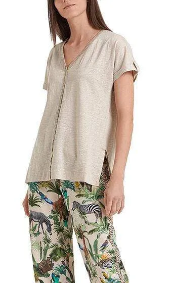 Marc Cain Feminine T-shirt in linen blend NC 48.46 J54 136