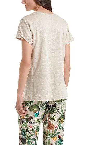 Marc Cain Feminine T-shirt in linen blend NC 48.46 J54 136