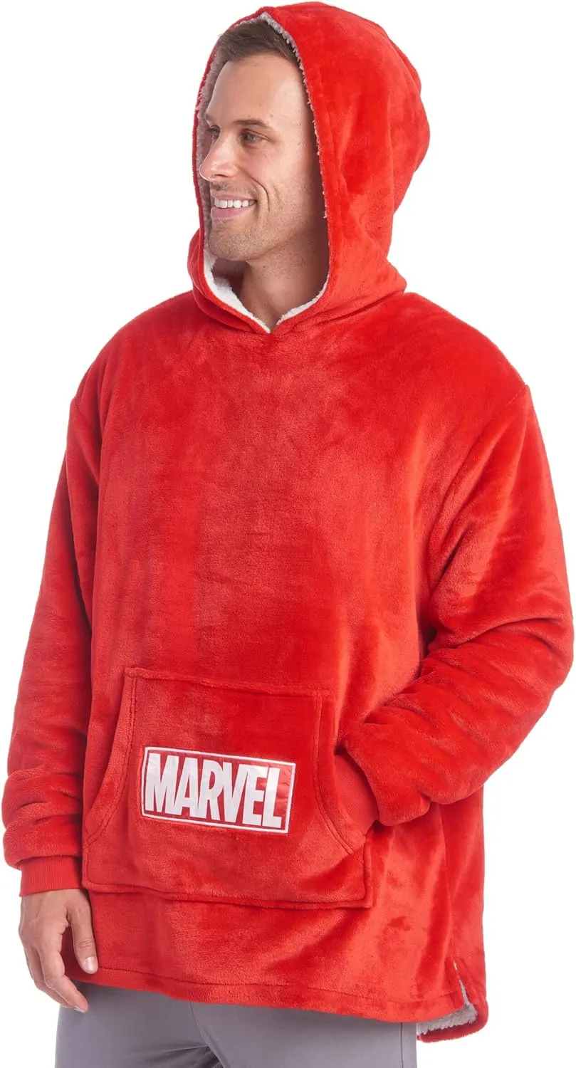 Marvel Oversized Blanket Hoodie Sherpa Wearable Hooded Lounge Sweatshirt