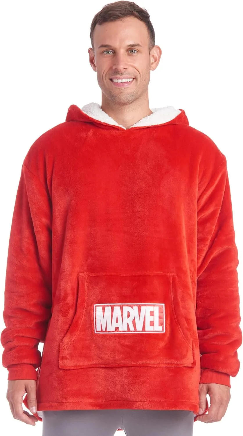 Marvel Oversized Blanket Hoodie Sherpa Wearable Hooded Lounge Sweatshirt