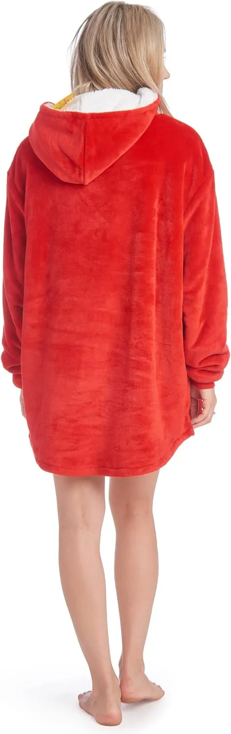 Marvel Oversized Blanket Hoodie Sherpa Wearable Hooded Lounge Sweatshirt